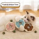Loofah sponge pet toy, donut mint ball, natural chewable cat teeth cleaning toy, keeps cats entertained and happy.