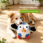 Dog toy ball for self-entertainment, boredom relief, teeth grinding, chewing, squeaking, sound-making, interactive training toy for medium to large dogs. - Image 2