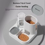 2 in 1 Automatic Pet Feeder and Water Dispenser, Large Capacity Anti-Spill Food Water Bowl for Cats and Small Dogs