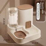 2 in 1 Automatic Pet Feeder and Water Dispenser, Gravity Pet Food & Water Station for Cats Small Dogs
