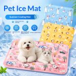 Pet Cooling Ice Mat, Summer Self-Cooling Pad for Dogs & Cats, Cute Cartoon Pattern Non-Toxic Pet Cool Mat