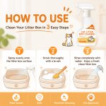 Cat Litter Box Cleaner Spray, Plant-Based Gentle Non-Irritating Pet Odor Eliminator for Cat Litter Tray - Image 4