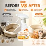 Cat Litter Box Cleaner Spray, Plant-Based Gentle Non-Irritating Pet Odor Eliminator for Cat Litter Tray