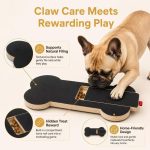 Bone Shape Dog Nail Scratch Board with Treat Compartment, Interactive Dog Toy for Natural Nail Filing - Image 5