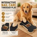 Bone Shape Dog Nail Scratch Board with Treat Compartment, Interactive Dog Toy for Natural Nail Filing