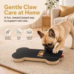 Bone Shape Dog Nail Scratch Board with Treat Compartment, Interactive Dog Toy for Natural Nail Filing - Image 3